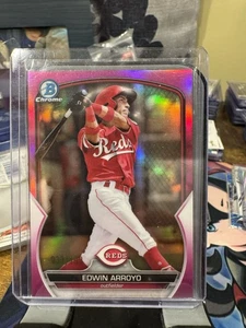 Edwin Arroyo 2023 Bowman Chrome #BCP-66 Fuchsia Refractor /199 Rookie Card Reds - Picture 1 of 2