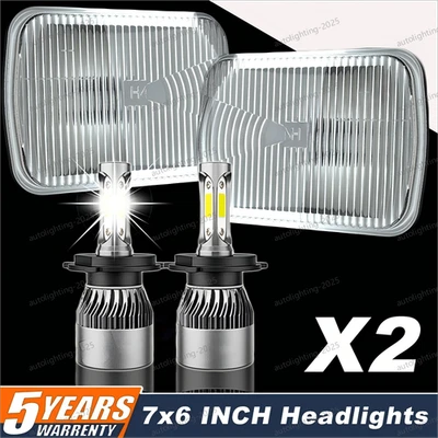 Faro LED 5x7 7x6 pulgadas haz alto/bajo halo DRL para Peterbilt 357 378 379 385 A+ Foto 1 de 4