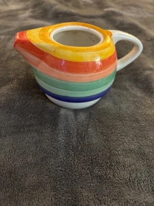 Regenbogen Farbe Streifen kleine kräftige Keramik Teekanne mit Deckel 4" Markenlos - Bild 1 von 11