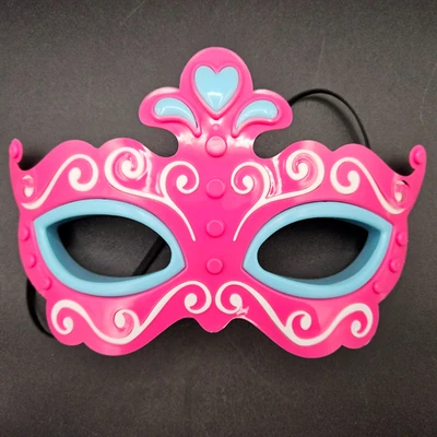 Light Up Princess Mask for Kids Halloween Pink Blue Masquerade Tested VIDEO - Image 1 of 4
