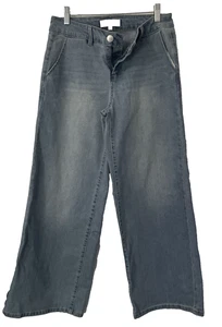 Neu ohne Etikett 1822 Wide Baggy Leg Damen 6 Denim blau Stretch Jeans Hose helle Waschung - Bild 1 von 5