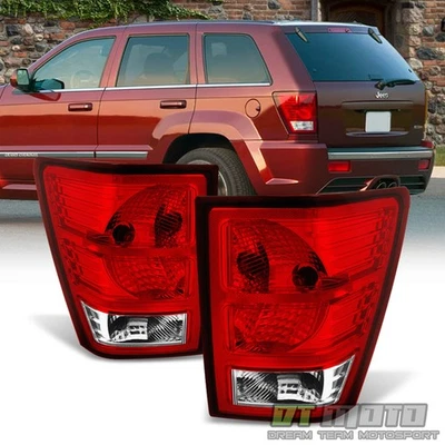 2007-2010 Jeep Grand Cherokee Tail LIghts Brake Lamps Replacement Set Left+Right - Image 1 of 4