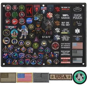 Espositore Patch Tattico 24 x 18 Pollici Pieghevole Militare Porta Patch Pannello... - Foto 1 di 7