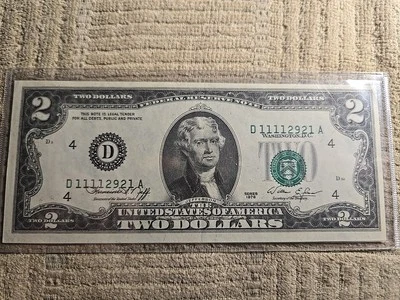 Multiple Error Bicentennial two dollar bill. - Image 1 of 4