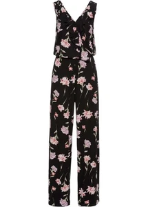 Neu Jersey-Jumpsuit Kurzgröße Gr. 44/46 Schwarz Damen Sommer-Overall Armellos - Bild 1 von 1