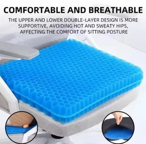 Cuscino Ortopedico In Gel Memory Foam Seduta Antidecubito traspirante Antidolore - Foto 1 di 7