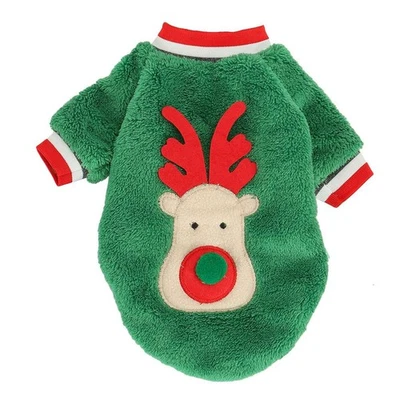 Navidad Perro Ropa Vellón Perro Ciervo Chaqueta Mascota Abrigo Suéter Cachorro Gato Jumper Foto 1 de 4