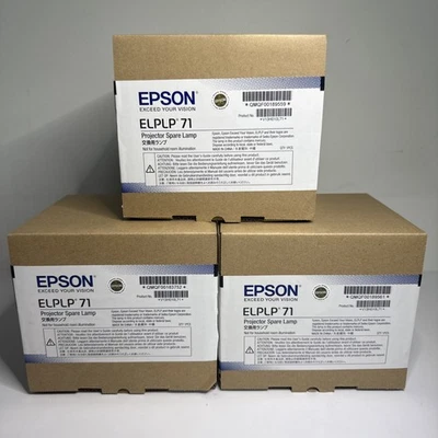 Lot of 3 EPSON ELPLP71 Projector Spare Lamps V13H010L71 - New - Image 1 of 2