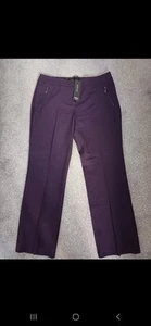 Purple Slim Leg Trousers/cropped Size 12 - Picture 1 of 3