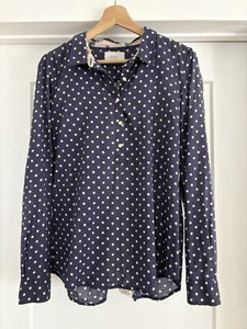 Blusa Mujer Birds of Paradis POR TROVATA Azul Lunares/Encaje L/S Talla M - Imagen 1 de 9