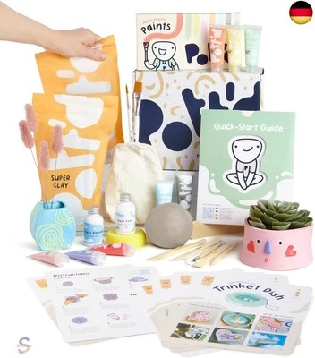 Pott'd Ton Töpferset für Anfänger für zuhause - Lufttrocknend. DIY Set für Erwa - Bild 1 von 4
