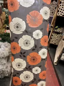 wallpaper fine decor luxury heavy vinyl poppie fd 14869 flowers orange brown - Picture 1 of 9