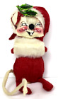 Vintage 1970s Annalee Mobilitee 7" Mrs Santa Mouse W/ Muff Christmas