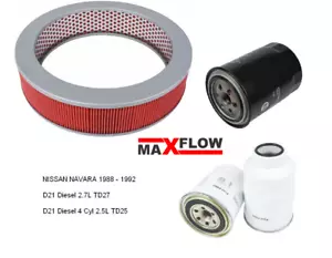 Air Oil Fuel Filter Service Kit For Nissan Navara D21 2.5L 2.7L TD27 Maxflow® - Picture 1 of 1