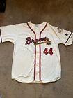 Vintage Starter MLB Atlanta Braves Hank Aaron 44 Teamwear Jersey Adult Cotton L