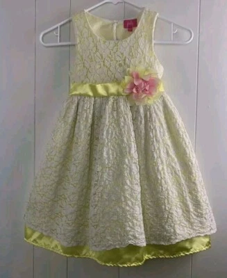 PINKYS  Girls Dress Yellow Size 6. Waist 13” Long 26”.  Party Dress - Image 1 of 4