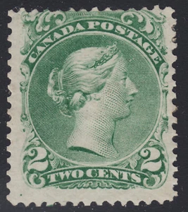 Canada 2c Large Queen, Scott 24, VG MOG, catalogue - $500 VERY BRIGHT - Picture 1 of 2