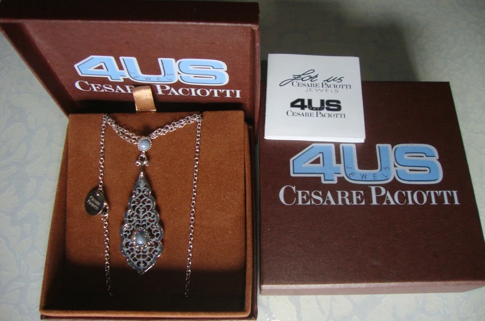 Collana donna 4US Cesare Paciotti, con pendente-goccia, acciaio anallergico,80cm - Immagine 1 di 3