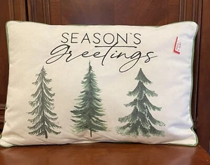 Pine Tree Pillow Christmas Seasons Greetings White Ivory Dollar General - Picture 1 of 11
