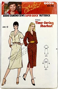 1980er Butterick Schnittmuster 6659 Damen Kleid 2 Ärmel Größe 14-18 Vintage 13305 - Bild 1 von 2