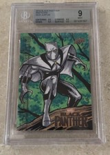 BLACK PANTHER RARE 1 of 1 MARVEL UPPER DECK SKETCH JUSTUS BGS 9 MINT 