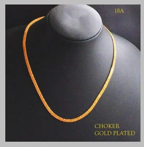 22k Indisch Vergoldet Kette Halskette Choker Ketten Kapa SCHMUCK 17 cm - Bild 1 von 9