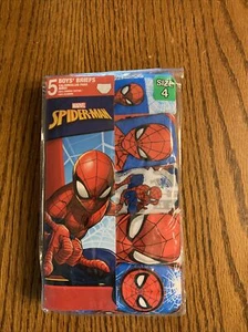 NEW Marvel SPIDER-MAN 5 Pair Boys Briefs Underwear SZ 4 Handcraft Never Opened - Picture 1 of 7