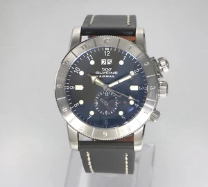 Glycine Airman GMT 42mm GL0150 Big Date schwarz Herren Schweizer Quarz Uhr - Bild 1 von 5