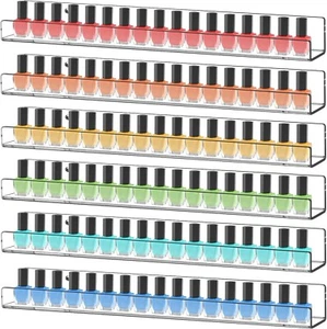 6er-Pack Klar Wandmontage Regal Halter, Acryl Nagellack Gestelle Display Aufbewahrung - Bild 1 von 8
