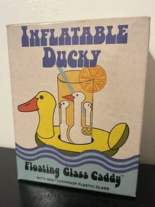 Aufblasbarer Ente schwimmend bruchsicher Kunststoff Glas Pool Caddy Getränkehalter - Bild 1 von 4