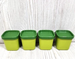 Tupperware 2 Unzen Quadratisch Grün Behälter #2066 4er Set - Bild 1 von 6