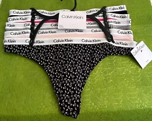 Calvin Klein Women's size M 5 Pack Cotton Thong Underwear Panty Perfect Gift - Picture 1 of 4