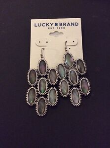 $35 Lucky Brand Fearless Florals Mother Of Pearl Statement Earrings F-1
