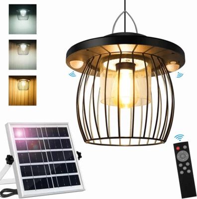 Solar Pendant Light Outdoor Indoor For Porch Shed Garage Barn Gazebo Balcony - Image 1 of 4