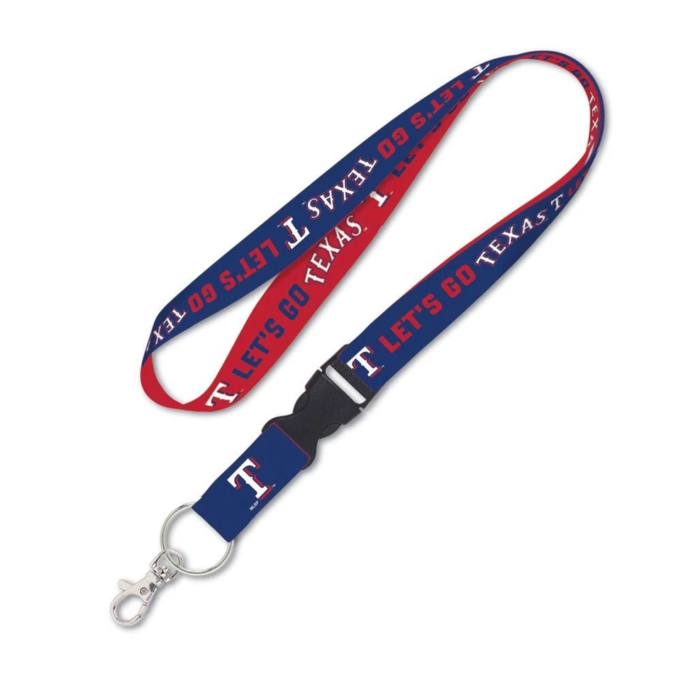TEXAS RANGERS LET'S GO TEXAS LANYARD DETACHABLE BUCKLE NEW WINCRAFT 🤠 - Image 1 of 1
