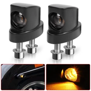 2X Luz intermitente LED ámbar intermitente indicador de señal de giro para motocicleta para Bobber Café - Imagen 1 de 10