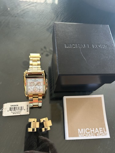 Orologio MICHAEL KORS Cronografo Audace Quadrante Quadrato Oro MK5436 Unisex