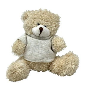 HOUDINI Teddy Bear Knit Sweater 6" Cream Plush Stuffed Animal Small Hands - Picture 1 of 6
