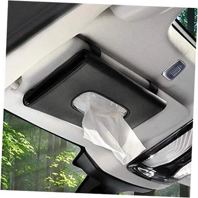 Soporte para caja de pañuelos para coche, soporte para pañuelos de coche, estuche para servilletas de coche, colgante negro Foto 1 de 4