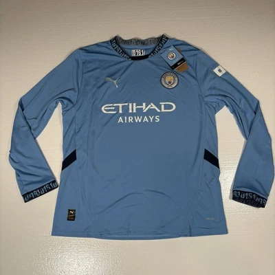 Manchester City 24/25 Home Long Sleeve Puma Size XL Blue Jersey 775076-01 - Image 1 of 4