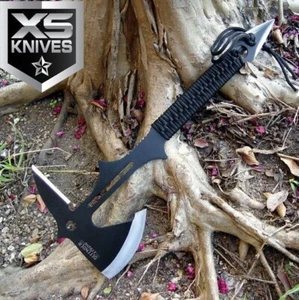 Throwing AXE Black TOMAHAWK Battle HATCHET Hunting SURVIVAL Full Tang 15" - Picture 1 of 6