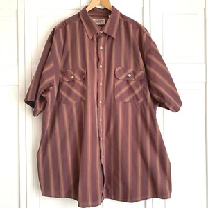 Big Mac Workwear kurzärmliges gestreiftes Hemd, Größe 2XLTall, Farbe Pflaume - Bild 1 von 9