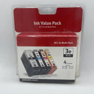 Tinta de impresora Canon BCI-3e 3e tanque de tinta paquete de 4 valor genuino nuevo stock antiguo sellado - Imagen 1 de 3