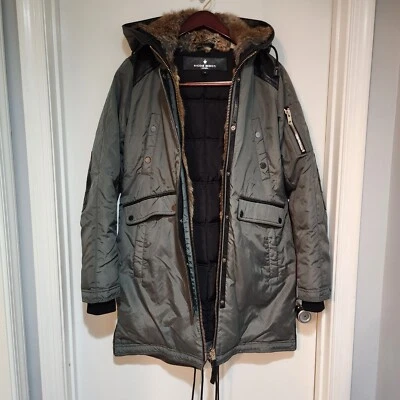 Nicole Benisti женщин Brera кожаная отделка меха пальто куртка б/у размер M - Изображение 1 из 4