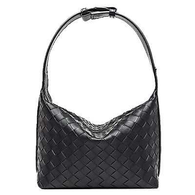 Bolso tejido hecho a mano Bolso de mano tejido para mujer Moda Cuero PU Bolso de mano Vegano... Foto 1 de 4