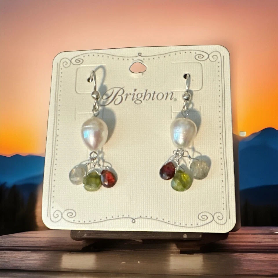 Brighton EYE CANDY Freshwater Pearl French Wire Dangling Earrings