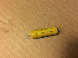Vintage Astron .06 uf 600v Mustard Capacitor Guitar Tone Cap - Picture 1 of 3