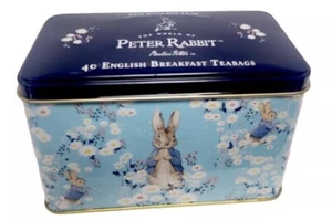 Peter Rabbit Beatrix Potter English Breakfast Teabags Tin RARE NEW - Picture 1 of 7
