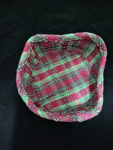 Longaberger 2009 Tree Trimming Peppermint Twist "Holiday Plaid" Fabric Liner Cover
