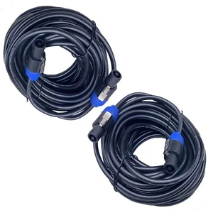 2-Pack Speakon to Speakon Cable 50ft 12 Gauge AWG AMP to Audio DJ Speaker Cables - Picture 1 of 20
